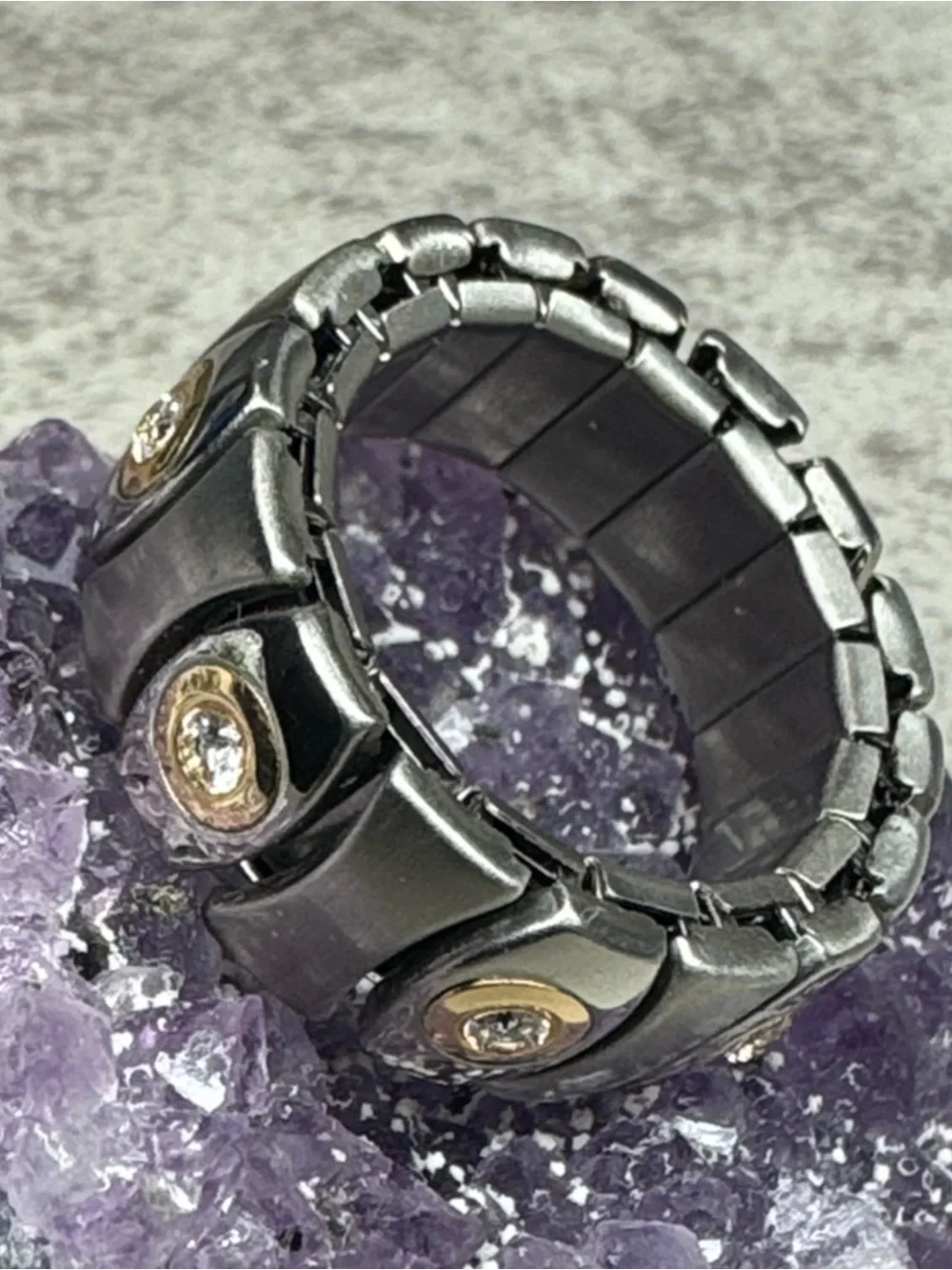 Speidel Stainless Steel 14 kt DQCZ Ring Size 7 Unisex